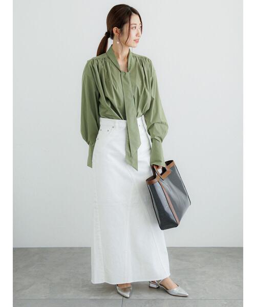 Te chichi（テチチ）の「【松井愛莉着用】ホワイトデニムロングスカート（スカート・レディース・ホワイト・M/S）」の4枚目の写真