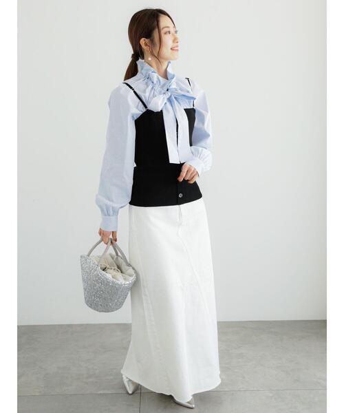 Te chichi（テチチ）の「【松井愛莉着用】ホワイトデニムロングスカート（スカート・レディース・ホワイト・M/S）」の6枚目の写真