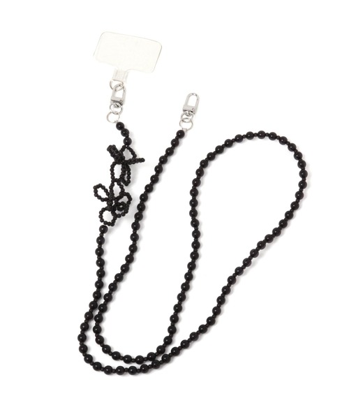 Heather（ヘザー）の「【キャセリーニ】フラワースマホショルダー  994842（スマホグッズ・レディース・ブラック/オフホワイト・ONE SIZE）」の2枚目の写真