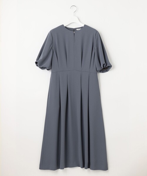 23区 S(ニジュウサンクチイサイサイズ)の「【洗える】エフォートレスダブルクロス バルーンスリーブ ワンピース(ワンピース・レディース・ネイビー系/グレー系・32)」の7枚目の写真