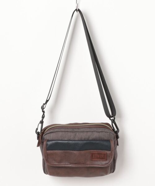 EDWIN（エドウィン）の「【EDWIN/エドウィン】別注PUミニショルダー（ショルダーバッグ・メンズ・ブラウン/ブラック・FREE）」の2枚目の写真