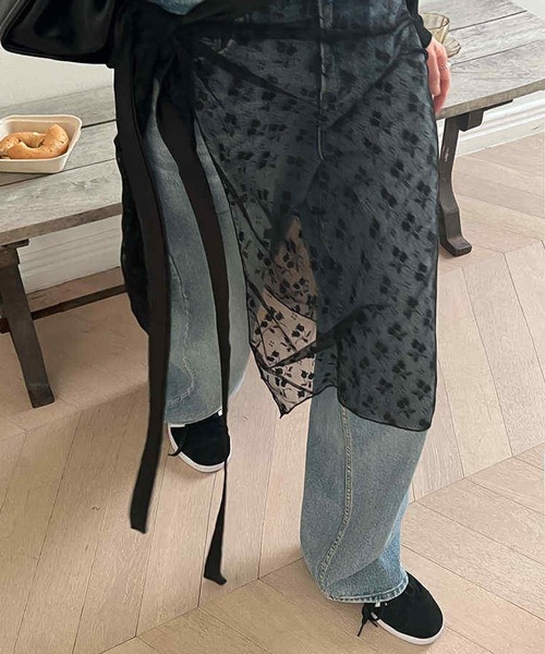 LAFFMO（ラフモ）の「レースラップスカート（スカート・レディース・ホワイト/ブラック/ベージュ・F）」の8枚目の写真