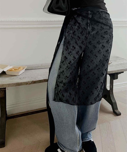 LAFFMO（ラフモ）の「レースラップスカート（スカート・レディース・ホワイト/ブラック/ベージュ・F）」の9枚目の写真