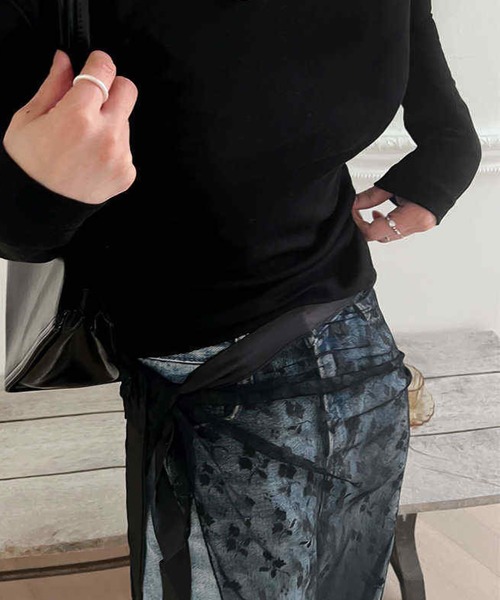 LAFFMO（ラフモ）の「レースラップスカート（スカート・レディース・ホワイト/ブラック/ベージュ・F）」の13枚目の写真