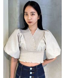 EMODA | シャーリングミニトップ(Tシャツ/カットソー)