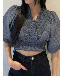 EMODA | シャーリングミニトップ(Tシャツ/カットソー)