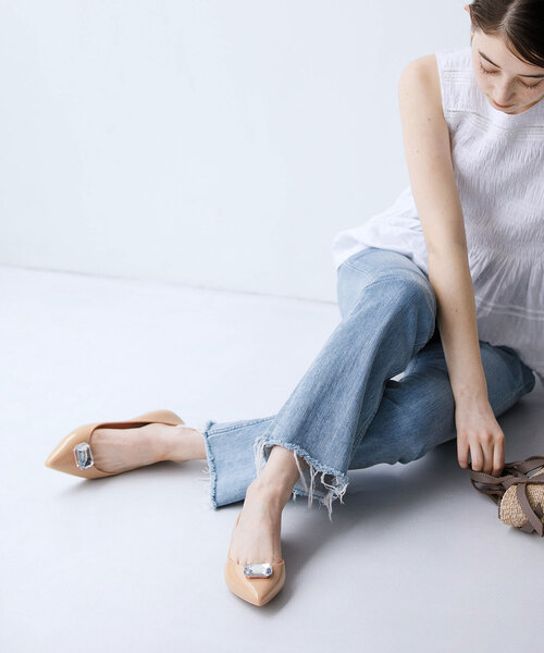 La TOTALITE(ラトータリテ)の「【TEMPERATE/テンパレイト】ビジューフラット(レインシューズ・レディース・ブラック/ベージュ・37/38/39)」の1枚目の写真