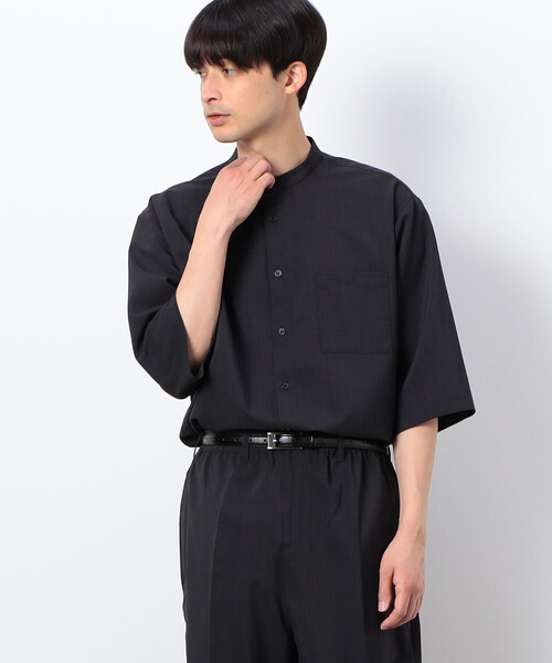 COMME CA ISM(コムサイズム)の「ファンクショナル リネンライク バンドカラー 七分袖シャツ(シャツ/ブラウス・メンズ・カーキ/ブラック/モカ・SMALL/LARGE/MEDIUM)」の15枚目の写真