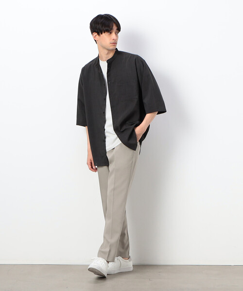 COMME CA ISM(コムサイズム)の「ファンクショナル リネンライク バンドカラー 七分袖シャツ(シャツ/ブラウス・メンズ・カーキ/ブラック/モカ・SMALL/LARGE/MEDIUM)」の19枚目の写真