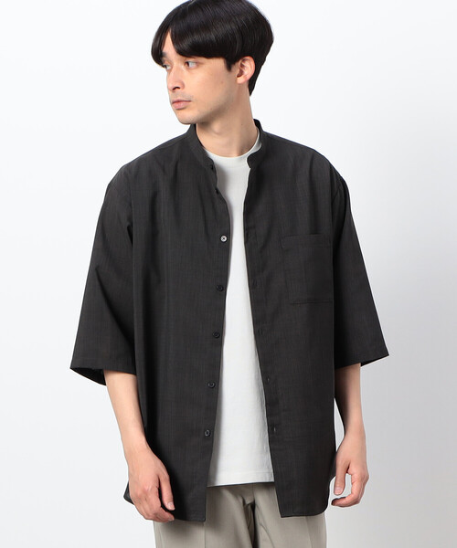 COMME CA ISM(コムサイズム)の「ファンクショナル リネンライク バンドカラー 七分袖シャツ(シャツ/ブラウス・メンズ・カーキ/ブラック/モカ・SMALL/LARGE/MEDIUM)」の20枚目の写真