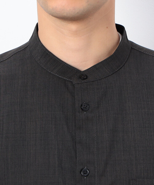 COMME CA ISM(コムサイズム)の「ファンクショナル リネンライク バンドカラー 七分袖シャツ(シャツ/ブラウス・メンズ・カーキ/ブラック/モカ・SMALL/LARGE/MEDIUM)」の7枚目の写真