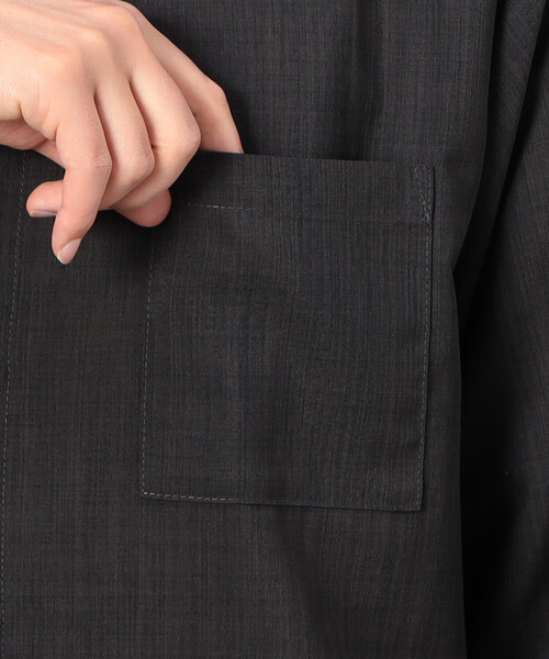 COMME CA ISM(コムサイズム)の「ファンクショナル リネンライク バンドカラー 七分袖シャツ(シャツ/ブラウス・メンズ・カーキ/ブラック/モカ・SMALL/LARGE/MEDIUM)」の8枚目の写真