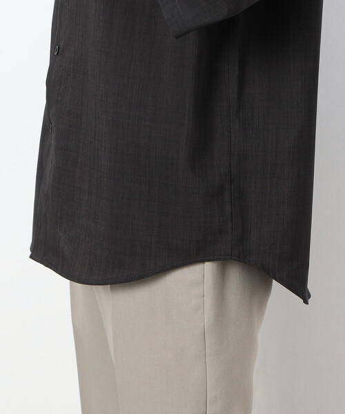 COMME CA ISM(コムサイズム)の「ファンクショナル リネンライク バンドカラー 七分袖シャツ(シャツ/ブラウス・メンズ・カーキ/ブラック/モカ・SMALL/LARGE/MEDIUM)」の10枚目の写真