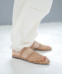 手編みメッシュ2wayフラットサンダル