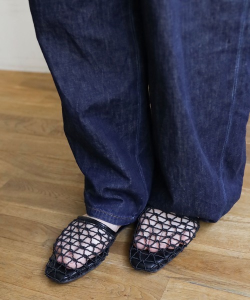 【新品未使用】QUN TOKYO メッシュフラットサンダル 手編みメッシュ2wayフラットサンダル(サンダル)|SESTO