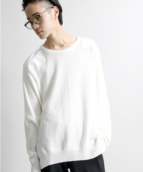 WEGO（ウィゴー）の「WEGO/ARMYリブニット（ニット/セーター・メンズ・オフホワイト/ブラック/カーキ・MEDIUM/LARGE）」の2枚目の写真