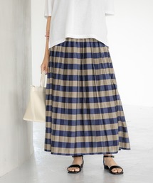 Elura | リバーシブルチェックスカート  ボーダーフレアスカート /117145(スカート)