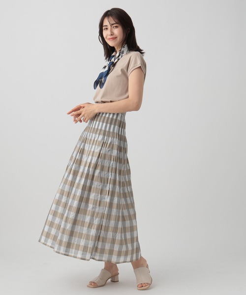 Elura（エルーラ）の「リバーシブルチェックスカート  ボーダーフレアスカート /117145（スカート・レディース・ブラック/ベージュ/ブラウン/カーキ/グリーン系その他4・FREE）」の6枚目の写真