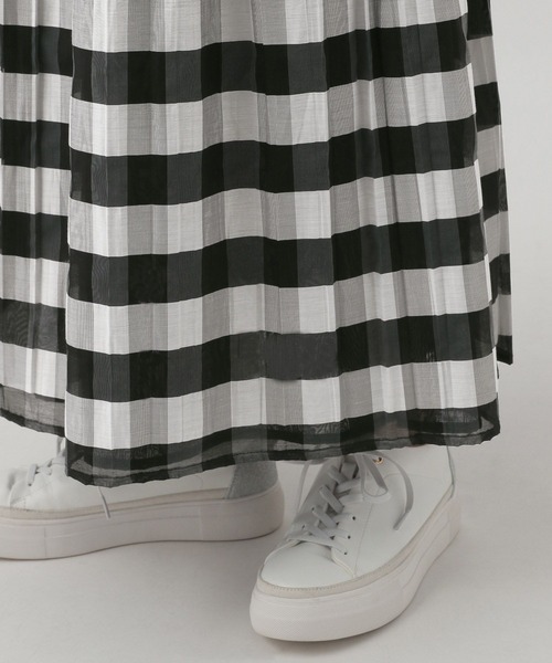 Elura（エルーラ）の「リバーシブルチェックスカート  ボーダーフレアスカート /117145（スカート・レディース・ブラック/ベージュ/ブラウン/カーキ/グリーン系その他4・FREE）」の14枚目の写真