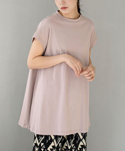 e-zakkamania stores(イーザッカマニアストアーズ)の「フレアAライン チュニックカットソー(Tシャツ/カットソー・レディース・オフホワイト/ブラック/パープル/ブルー/ピンク・M)」の21枚目の写真