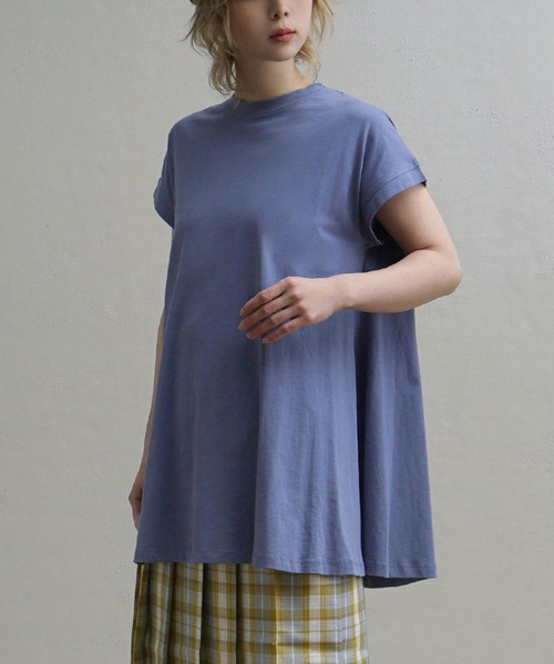 e-zakkamania stores(イーザッカマニアストアーズ)の「フレアAライン チュニックカットソー(Tシャツ/カットソー・レディース・オフホワイト/ブラック/パープル/ブルー/ピンク・M)」の19枚目の写真