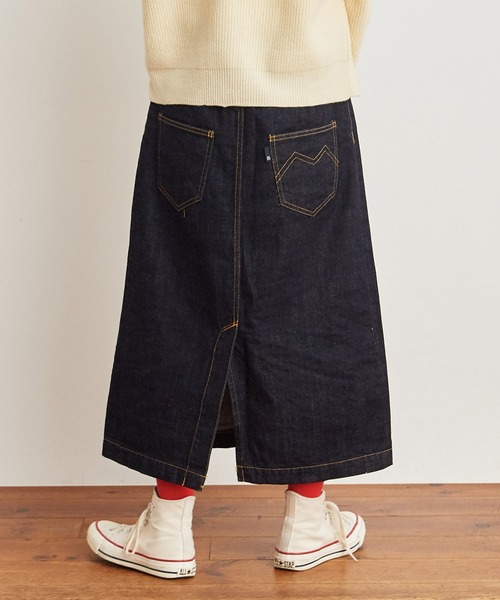 My Fav. CHILD WOMAN（マイファブチャイルドウーマン）の「11.36ozムラ糸デニム ミディアムタイトスカート（デニムスカート・レディース・ネイビー・38/36）」の18枚目の写真