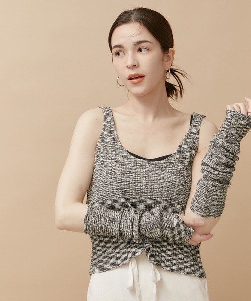 セール】【SETアイテム】アームカバー付レイヤードタンクトップ