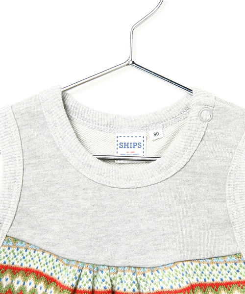 SHIPS KIDS（シップスキッズ）の「SHIPS KIDS:ジャカード ノースリーブ ワンピース（ワンピース・キッズ・オフホワイト/グレー・90/80）」の7枚目の写真