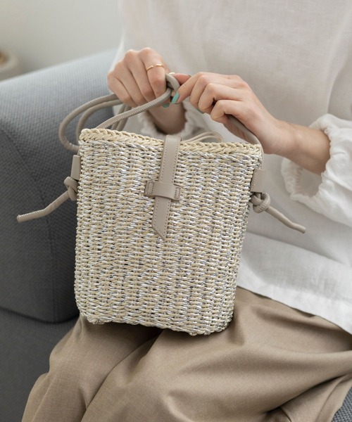 studio CLIP(スタディオクリップ)の「ペーパー編みショルダーバッグ(ショルダーバッグ・レディース・ブラック/その他2/ブラウン・FREE)」の3枚目の写真