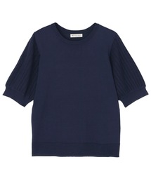 袖透かしニットプルオーバー