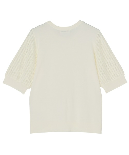 TOKYO SHIRTS(トウキョウシャツ)の「袖透かしニットプルオーバー(ニット/セーター・レディース・ローズ/ネイビー/オフホワイト・LL/M/L)」の4枚目の写真