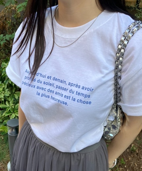 【バリエーション豊富！全11種類】テキストロゴ/フロッキー プリントTシャツ/カットソー