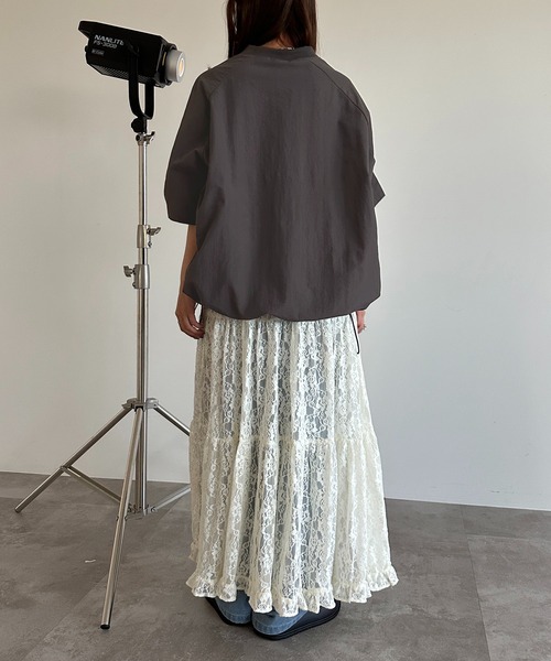 apres jour mignon(アプレジュールミニョン)の「ナイロンゲームシャツ【ZOZOTOWN限定アイテム】(シャツ/ブラウス・レディース・グリーン/ボルドー/その他/ネイビー/ブラック/チャコールグレー・X-LARGE/フリー)」の14枚目の写真