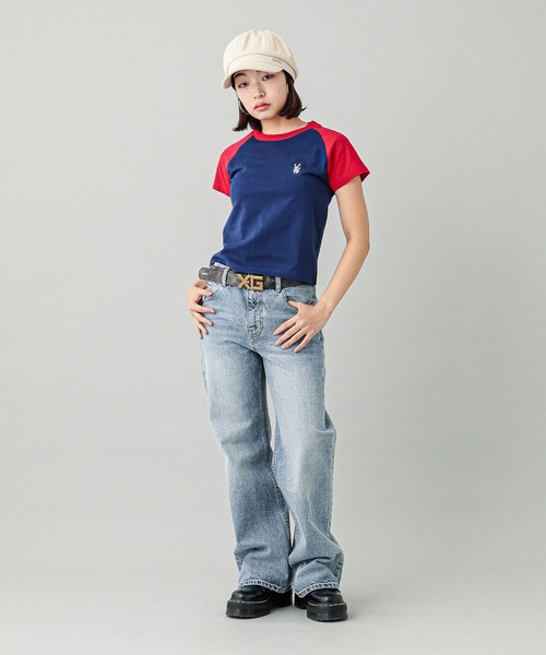 X-girl(エックスガール)の「HEART POCKET DENIM PANTS(デニムパンツ・レディース・ライトインディゴブルー・S/M/XS)」の9枚目の写真