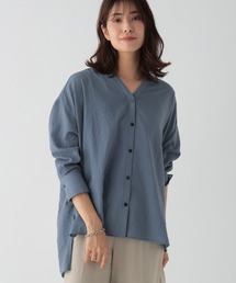 Elura | アイロンいらずセミシアVネックシャツ/113352(シャツ/ブラウス)