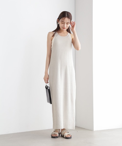 NANO universe（ナノユニバース）の「アメスリニットワンピース（ワンピース・レディース・ブラック/レッド系その他/ライトグレー・FREE）」の5枚目の写真