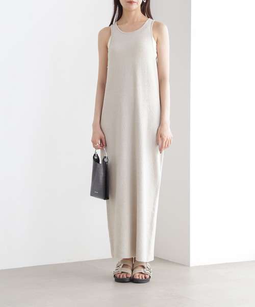 NANO universe（ナノユニバース）の「アメスリニットワンピース（ワンピース・レディース・ブラック/レッド系その他/ライトグレー・FREE）」の6枚目の写真