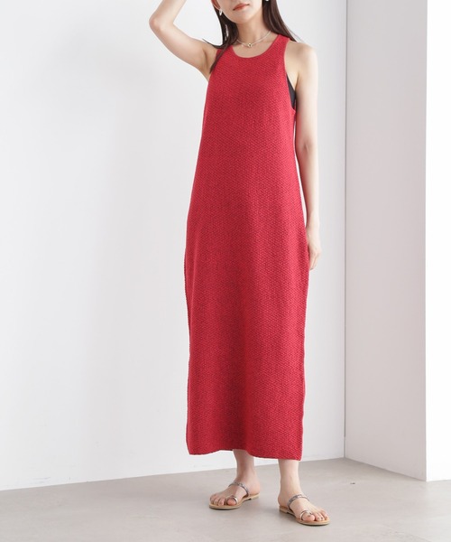 NANO universe（ナノユニバース）の「アメスリニットワンピース（ワンピース・レディース・ブラック/レッド系その他/ライトグレー・FREE）」の13枚目の写真