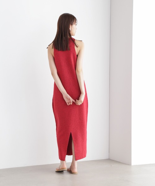 NANO universe（ナノユニバース）の「アメスリニットワンピース（ワンピース・レディース・ブラック/レッド系その他/ライトグレー・FREE）」の17枚目の写真