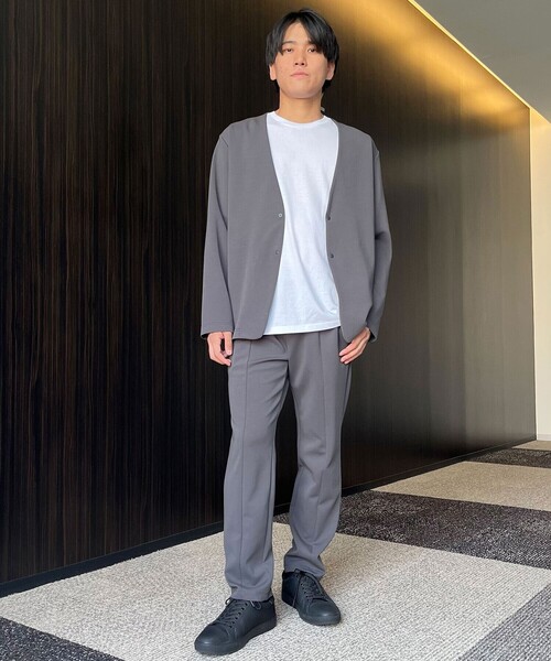 COMME CA ISM(コムサイズム)の「【セットアップ対応】サマージャージ テーパードパンツ(スラックス・メンズ・チャコール/ブラック・SMALL/MEDIUM/LARGE)」の5枚目の写真