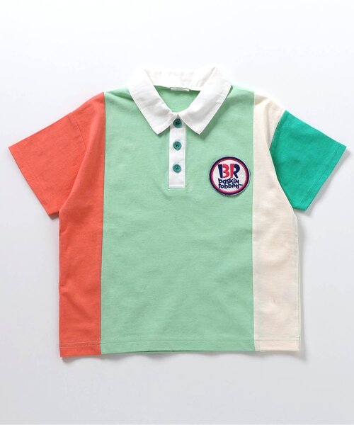 apres les cours（アプレレクール）の「サーティワン バイカラーポロシャツ（ポロシャツ・キッズ・ピンク/ミント・100/110/120/80/130/140/90）」の2枚目の写真