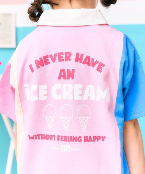 apres les cours（アプレレクール）の「サーティワン バイカラーポロシャツ（ポロシャツ・キッズ・ピンク/ミント・100/110/120/80/130/140/90）」の10枚目の写真