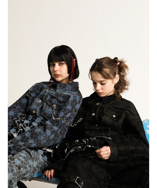 PAMEO POSE（パメオポーズ）の「Mini Belt Skirt（デニムスカート・レディース・ブラック/スカイブルー・FREE）」の5枚目の写真