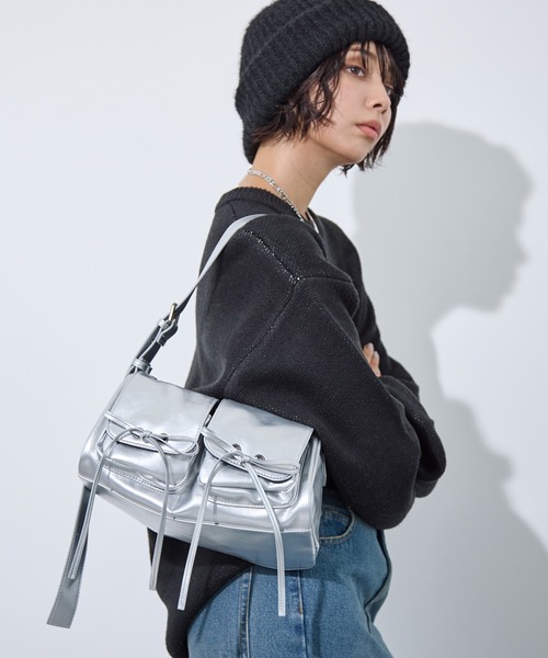 PAGEBOY(ページボーイ)の「リボンアウトポケットBAG(ショルダーバッグ・レディース・ダークブラウン/グレー/シルバー/ブラック・FREE)」の15枚目の写真