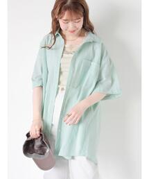 ストライプオーバーサイズシャツ