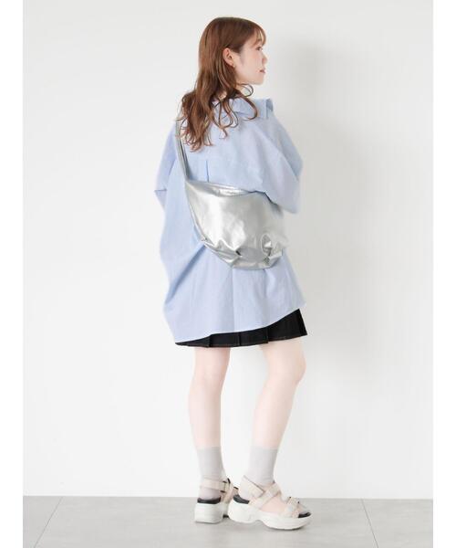 ehka sopo(エヘカソポ)の「ストライプオーバーサイズシャツ(シャツ/ブラウス・レディース・ネイビー/グリーン/ピンク/サックスブルー・F)」の10枚目の写真