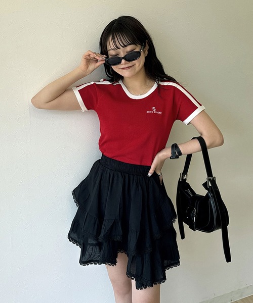 RiLi(リリ)の「スポーツラインTシャツ【RL】(Tシャツ/カットソー・レディース・ブルー/アイボリー/レッド・FREE)」の21枚目の写真