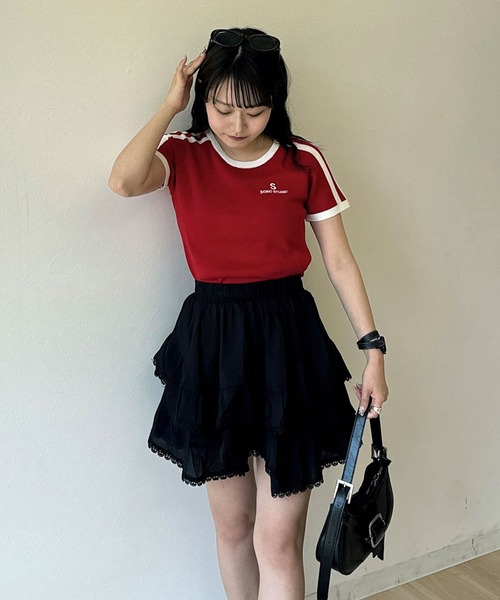 RiLi(リリ)の「スポーツラインTシャツ【RL】(Tシャツ/カットソー・レディース・ブルー/アイボリー/レッド・FREE)」の22枚目の写真