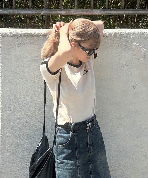 RiLi(リリ)の「スポーツラインTシャツ【RL】(Tシャツ/カットソー・レディース・ブルー/アイボリー/レッド・FREE)」の9枚目の写真