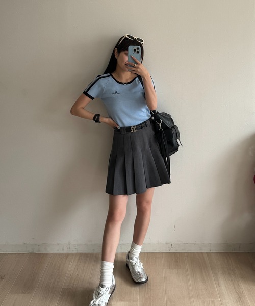 RiLi(リリ)の「スポーツラインTシャツ【RL】(Tシャツ/カットソー・レディース・ブルー/アイボリー/レッド・FREE)」の15枚目の写真